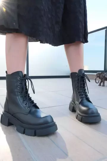 Kadın Bej Hakiki Deri Bot