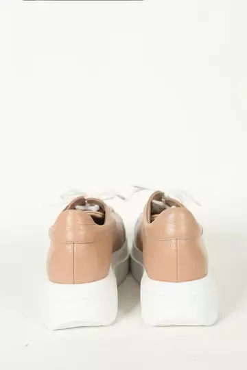 Kadın Camel Hakiki Deri Sneakers