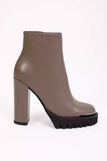 Kadın Siyah Hakiki Deri Platformlu Bot