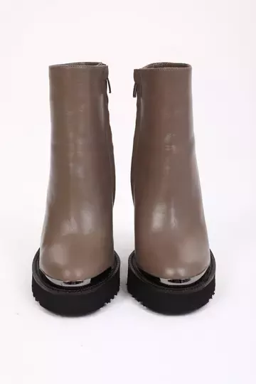 Kadın Siyah Hakiki Deri Platformlu Bot