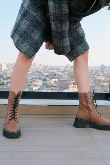 Kadın Deri Bot Taba