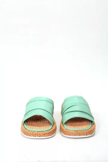 Kadın Vizon Hasır Detaylı Terlik