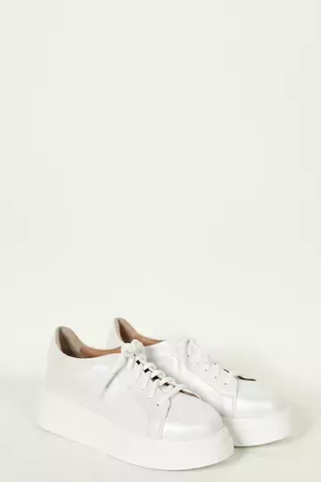 Kadın Camel Hakiki Deri Sneakers