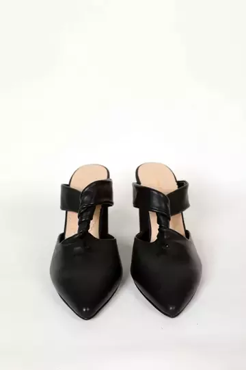 Kadın Siyah Hakiki Deri Detaylı