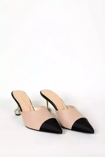 Kadın Pudra Hakiki Deri Topuk Detaylı