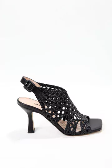 Kadın Pudra Örgü Detaylı Sandalet