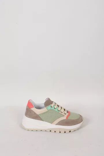 Kadın Yeşil Deri Sneaker Spor Ayakkabı
