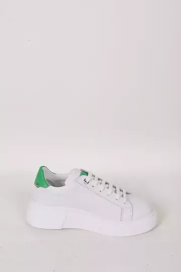 Kadın Beyaz Hakiki Deri Sneaker Spor Ayakkabı