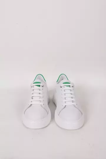 Kadın Beyaz Hakiki Deri Sneaker Spor Ayakkabı