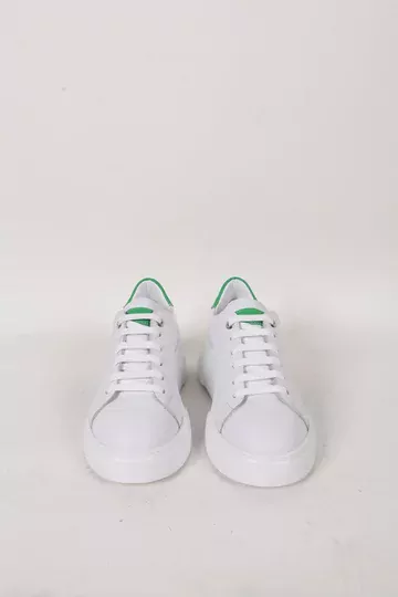 Kadın Beyaz Hakiki Deri Sneaker Spor Ayakkabı