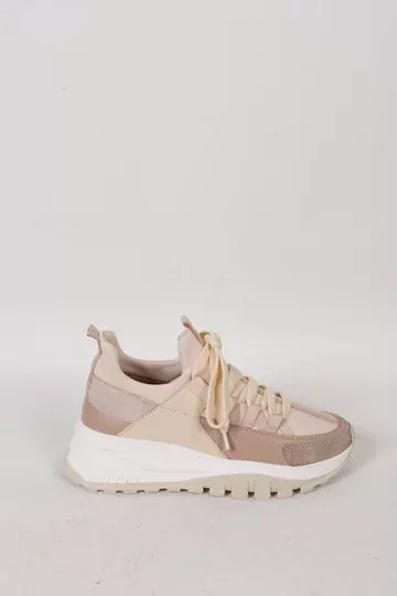 Kadın Deri Sneaker Vizon