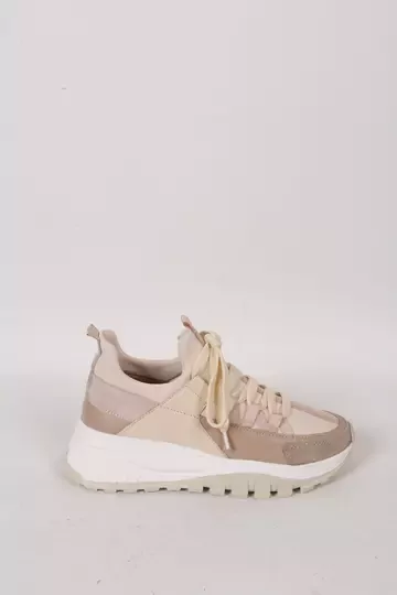 Kadın Deri Sneaker Vizon