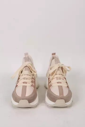 Kadın Deri Sneaker Vizon