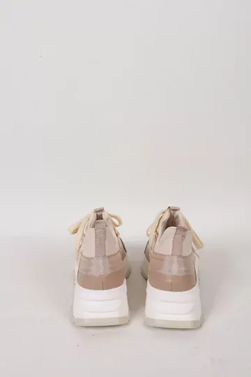 Kadın Deri Sneaker Vizon