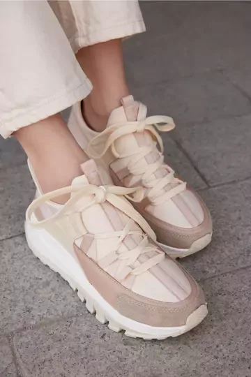 Kadın Deri Sneaker Vizon