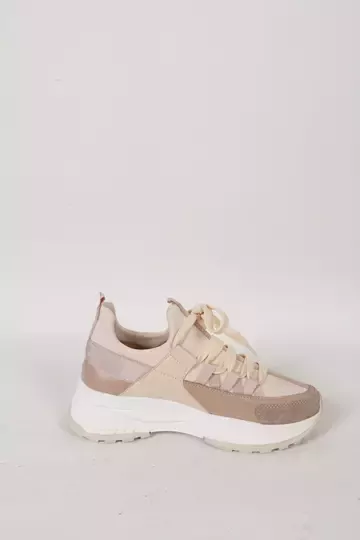 Kadın Deri Sneaker Vizon