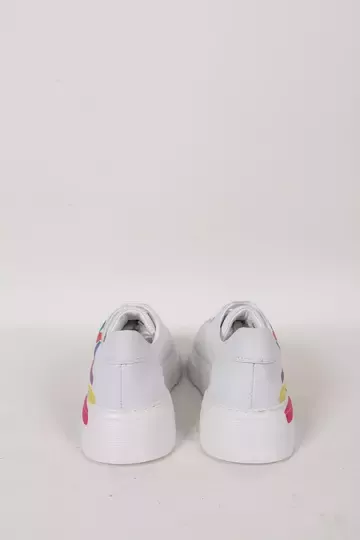 Kadın Beyaz Hakiki Deri Sneaker Spor Ayakkabı
