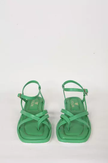 Kadın Siyah Hakiki Deri Sandalet