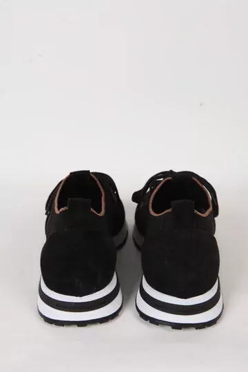 Kadın Buz Mavisi Hakiki Deri Sneaker Spor Ayakkabı