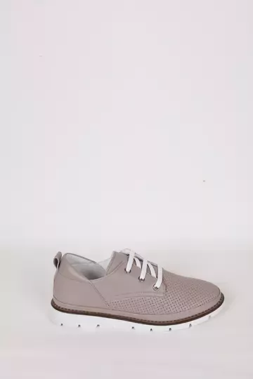 Kadın Yeşil Deri Sneaker Spor Ayakkabı