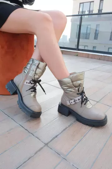 Kadın Vizon Hakiki Deri Aksesuar Detaylı Bot