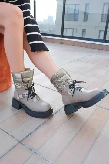 Kadın Vizon Hakiki Deri Aksesuar Detaylı Bot