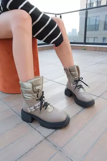 Kadın Vizon Hakiki Deri Aksesuar Detaylı Bot