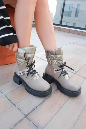 Kadın Vizon Hakiki Deri Aksesuar Detaylı Bot