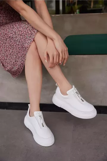 Kadın Deri Sneaker Beyaz