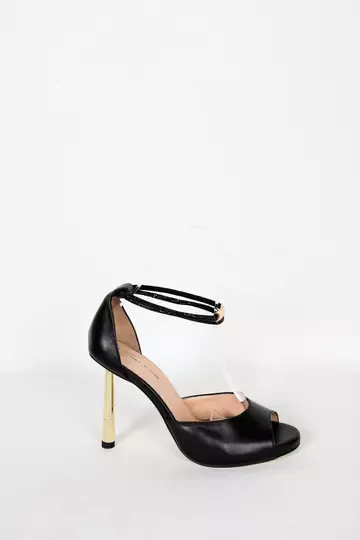 Kadın Hakiki Deri Topuk Detaylı Ayakkabı