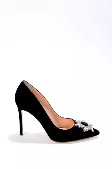 Kadın Siyah Saten Stiletto