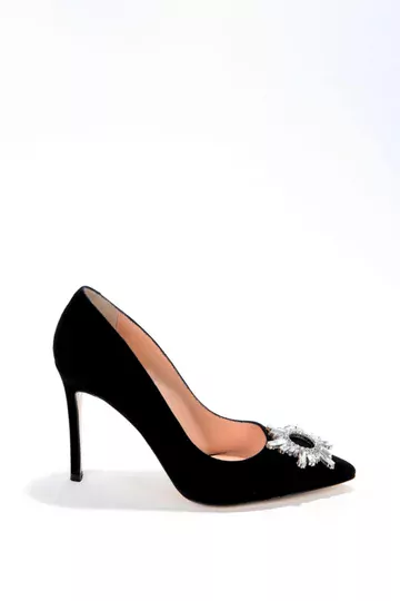 Kadın Siyah Saten Stiletto