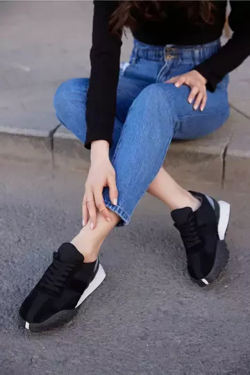 Kadın Deri Sneaker Siyah