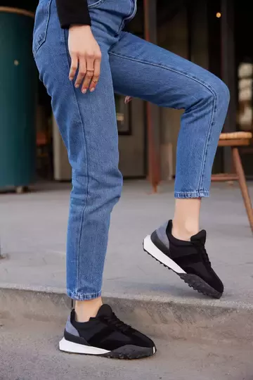 Kadın Deri Sneaker Siyah