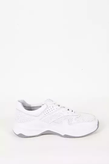 Kadın Beyaz Hakiki Deri Spor Sneaker