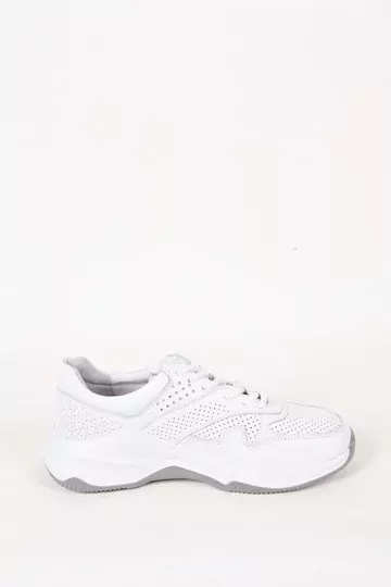 Kadın Beyaz Hakiki Deri Spor Sneaker