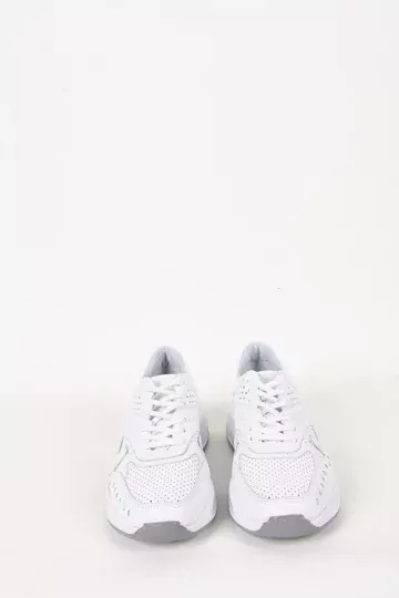 Kadın Beyaz Hakiki Deri Spor Sneaker