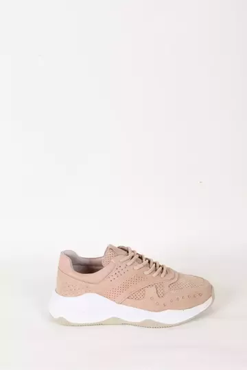 Kadın Bej Süet Hakiki Deri Spor Sneaker
