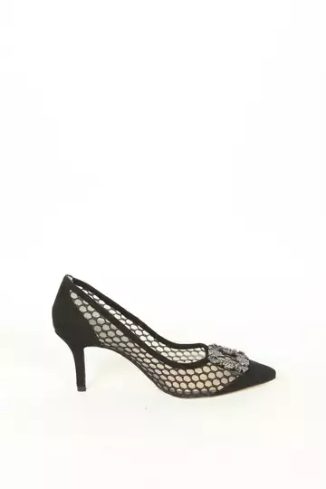 Kadın Deri Ayakkabı Aksesuar Detaylı Siyah