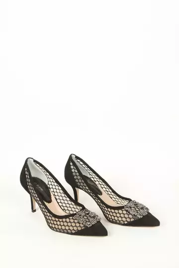 Kadın Deri Ayakkabı Aksesuar Detaylı Siyah