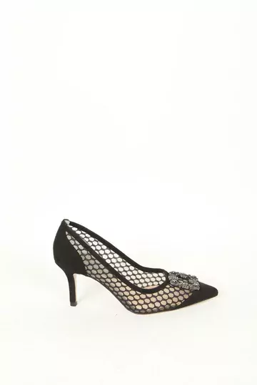 Kadın Deri Ayakkabı Aksesuar Detaylı Siyah