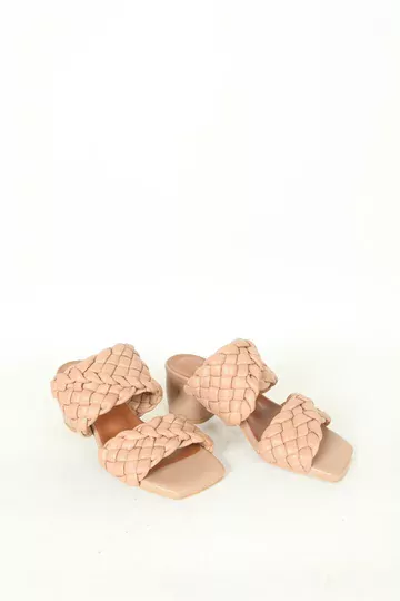 Kadın Beyaz Örgülü Terlik