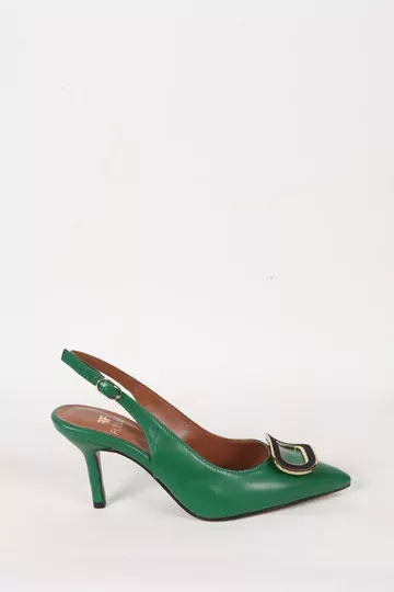 Kadın Deri Ayakkabı Topuklu Yeşil
