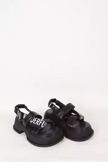 Kadın Siyah Hakiki Deri Sandelet