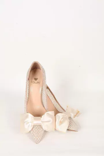 Kadın Siyah Fiyonk Ve Taş Detaylı Hakiki Deri Ayakkabı