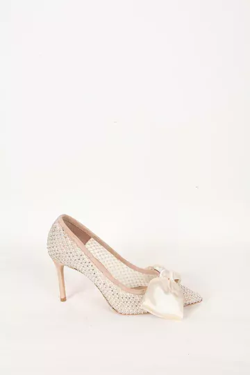 Kadın Siyah Fiyonk Ve Taş Detaylı Hakiki Deri Ayakkabı