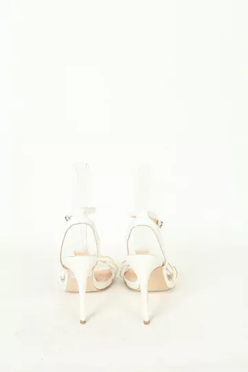 Kadın Topuklu Detay Örgülü Sandalet