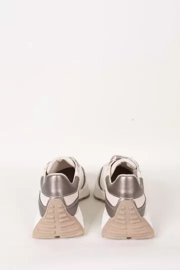 Kadın Deri Sneaker Krem