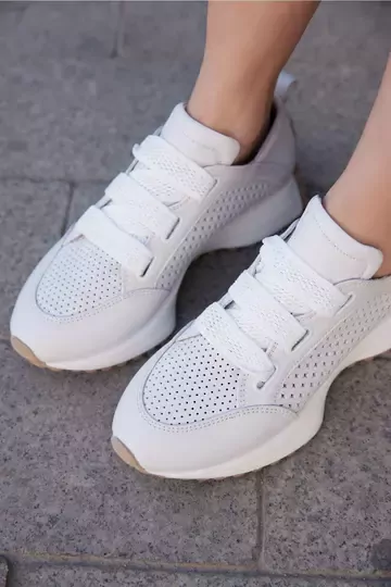 Kadın Beyaz Hakiki Deri Snekear