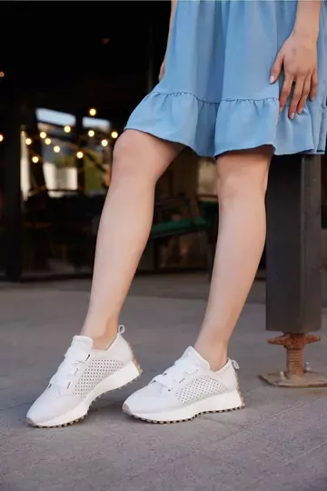 Kadın Beyaz Hakiki Deri Snekear